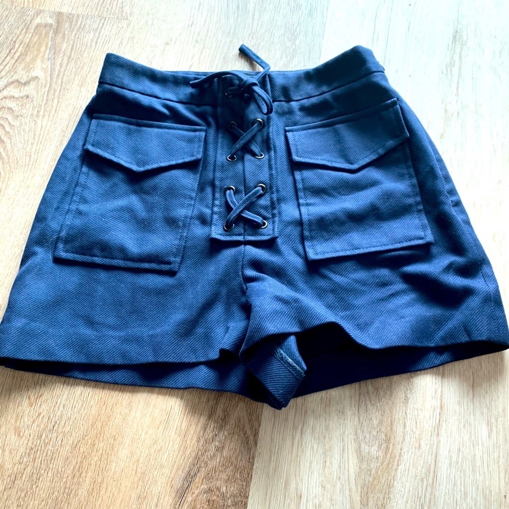 High waisted tie Topshop short